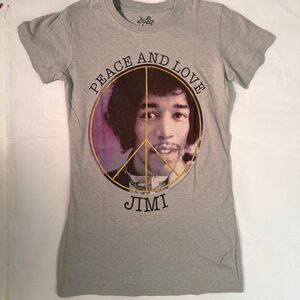 Vintage 1985 T-Shirt Women's Gray M Jimi Hendrix Peace Love Cotton Blend Tee